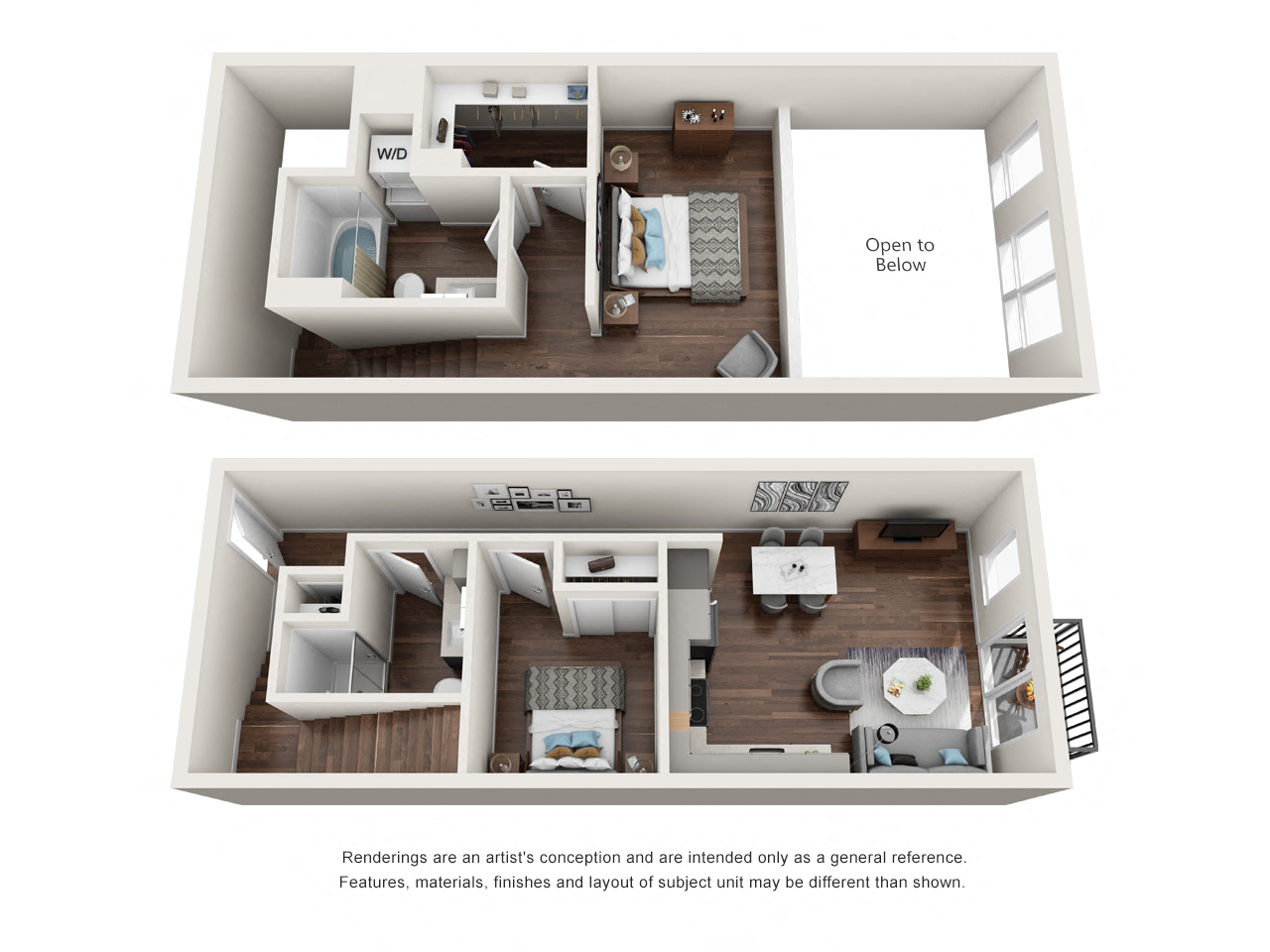 Floor plan for 2 beds, 2 baths, 1008 sqft